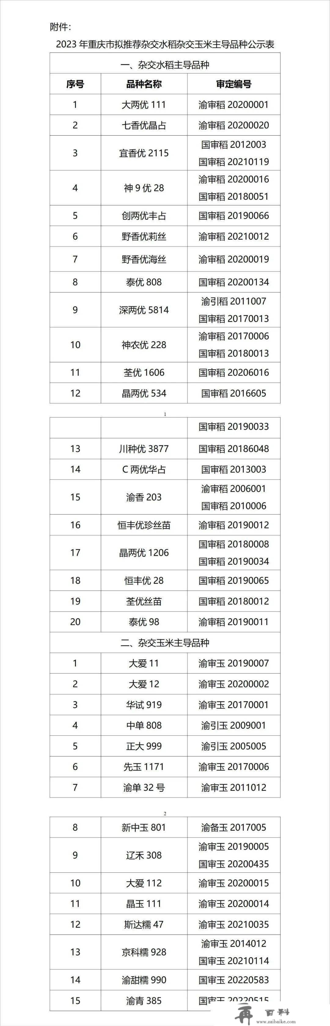 重庆拟保举35个“两杂”品种为2023年主导品种