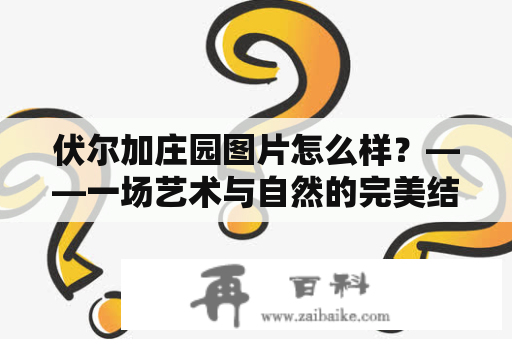 伏尔加庄园图片怎么样？——一场艺术与自然的完美结合