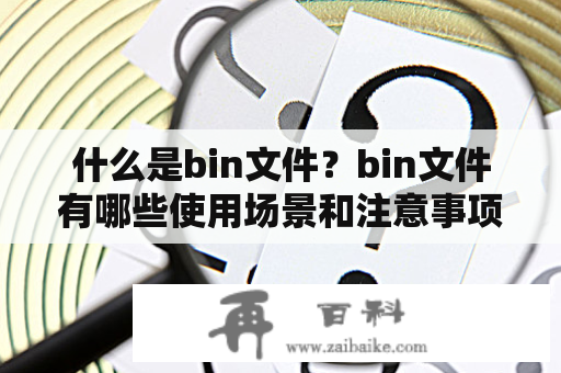 什么是bin文件？bin文件有哪些使用场景和注意事项？