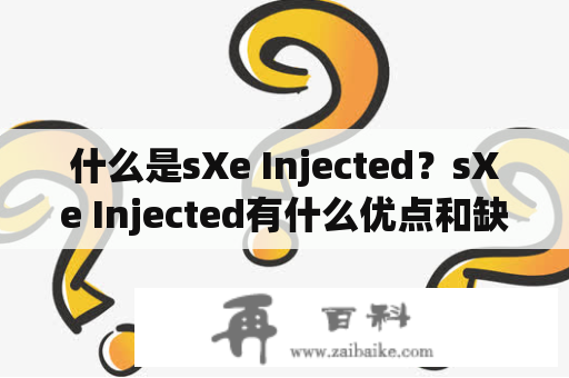 什么是sXe Injected？sXe Injected有什么优点和缺点？
