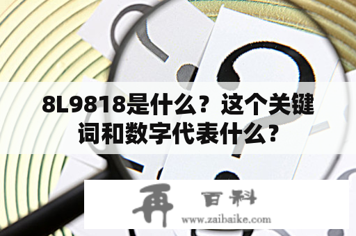 8L9818是什么？这个关键词和数字代表什么？