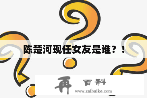 陈楚河现任女友是谁？！