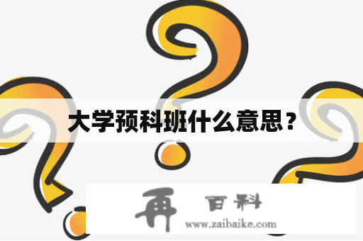 大学预科班什么意思？