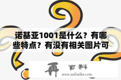 诺基亚1001是什么？有哪些特点？有没有相关图片可供欣赏？