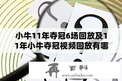 小牛11年夺冠6场回放及11年小牛夺冠视频回放有哪些？