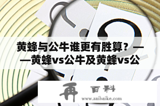 黄蜂与公牛谁更有胜算？——黄蜂vs公牛及黄蜂vs公牛预测