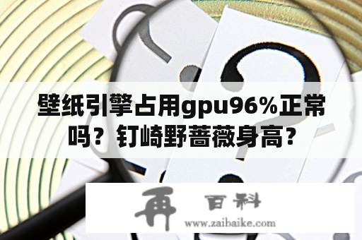 壁纸引擎占用gpu96%正常吗？钉崎野蔷薇身高？