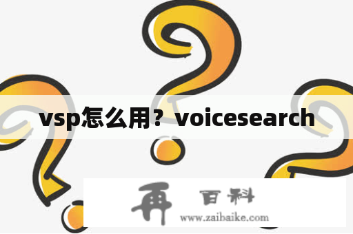 vsp怎么用？voicesearch