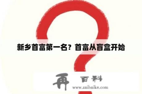 新乡首富第一名？首富从盲盒开始