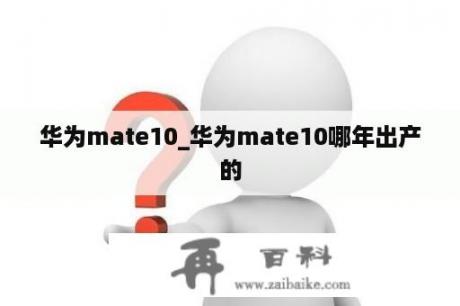 华为mate10_华为mate10哪年出产的