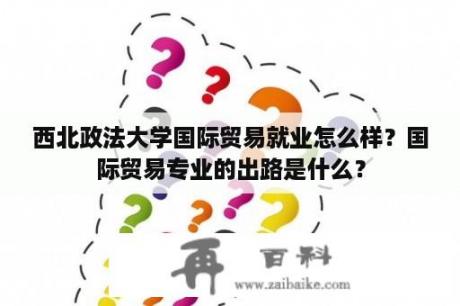 西北政法大学国际贸易就业怎么样？国际贸易专业的出路是什么？