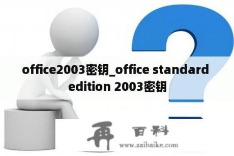 office2003密钥_office standard edition 2003密钥