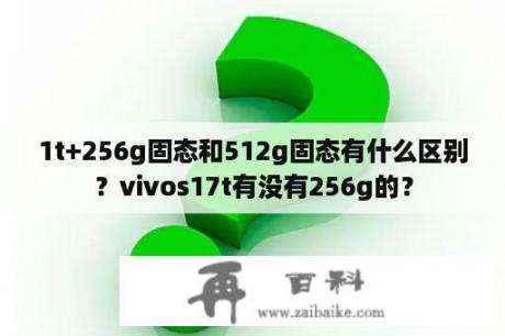 1t+256g固态和512g固态有什么区别？vivos17t有没有256g的？