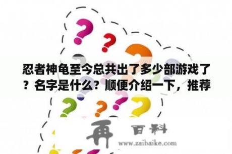 忍者神龟至今总共出了多少部游戏了？名字是什么？顺便介绍一下，推荐一下，和下载的地址？忍者神龟II怎么改双人对战？