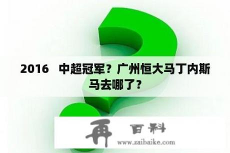 2016   中超冠军？广州恒大马丁内斯马去哪了？