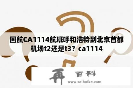 国航CA1114航班呼和浩特到北京首都机场t2还是t3？ca1114