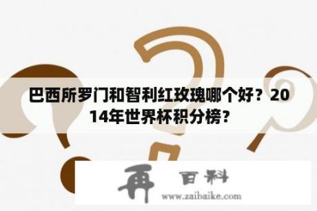 巴西所罗门和智利红玫瑰哪个好？2014年世界杯积分榜？