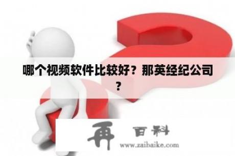 哪个视频软件比较好？那英经纪公司？