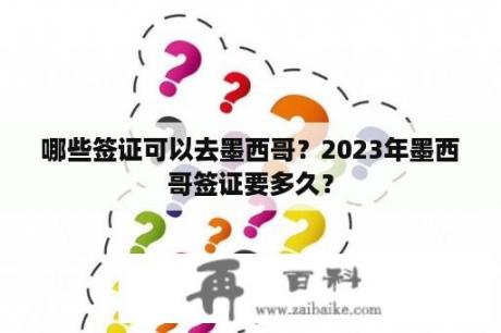 哪些签证可以去墨西哥？2023年墨西哥签证要多久？