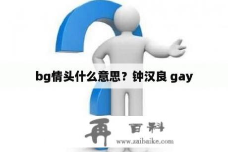 bg情头什么意思？钟汉良 gay