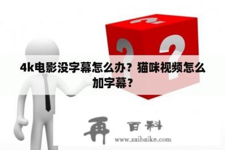 4k电影没字幕怎么办？猫咪视频怎么加字幕？