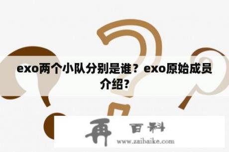 exo两个小队分别是谁？exo原始成员介绍？