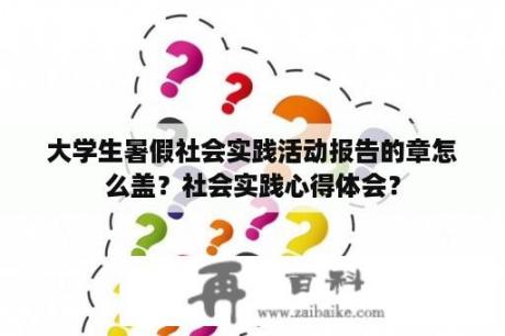 大学生暑假社会实践活动报告的章怎么盖？社会实践心得体会？