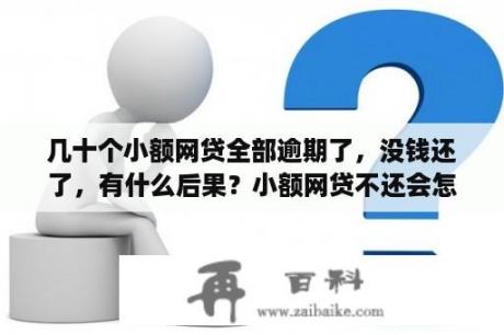 几十个小额网贷全部逾期了，没钱还了，有什么后果？小额网贷不还会怎样呢