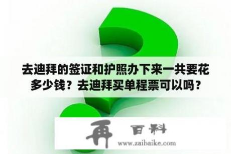 去迪拜的签证和护照办下来一共要花多少钱？去迪拜买单程票可以吗？