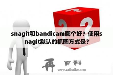 snagit和bandicam哪个好？使用snagit默认的抓图方式是？