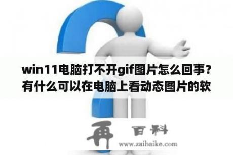 win11电脑打不开gif图片怎么回事？有什么可以在电脑上看动态图片的软件？