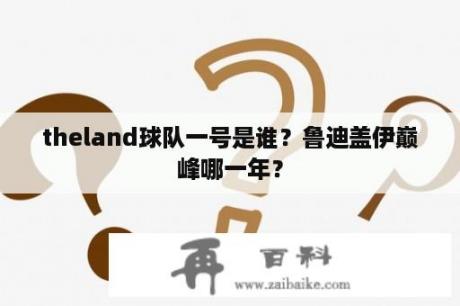 theland球队一号是谁？鲁迪盖伊巅峰哪一年？