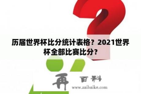 历届世界杯比分统计表格？2021世界杯全部比赛比分？