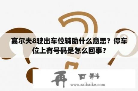 高尔夫8驶出车位辅助什么意思？停车位上有号码是怎么回事？