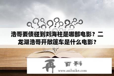 浩哥要债碰到刘海柱是哪部电影？二龙湖浩哥开敞篷车是什么电影？