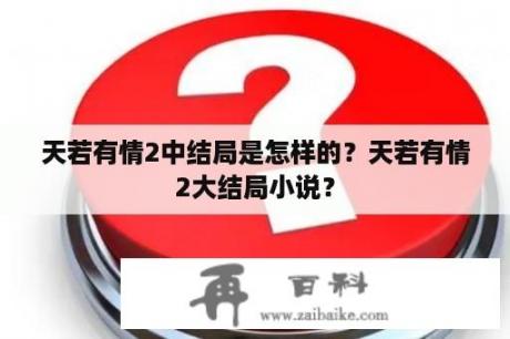 天若有情2中结局是怎样的？天若有情2大结局小说？