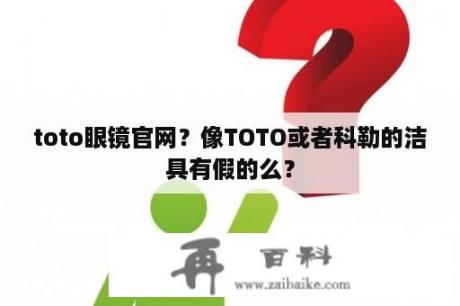 toto眼镜官网？像TOTO或者科勒的洁具有假的么？