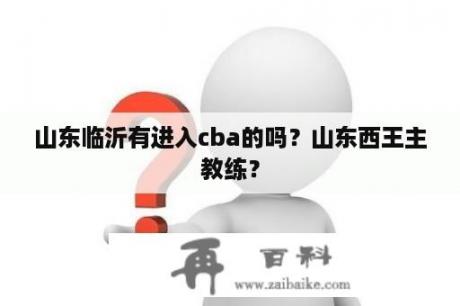 山东临沂有进入cba的吗？山东西王主教练？