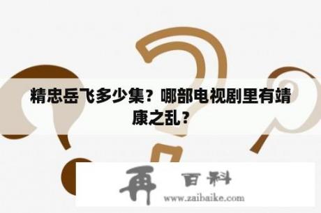 精忠岳飞多少集？哪部电视剧里有靖康之乱？