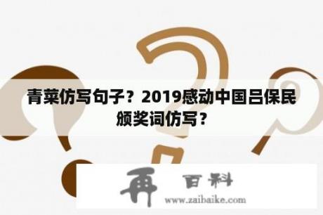 青菜仿写句子？2019感动中国吕保民颁奖词仿写？