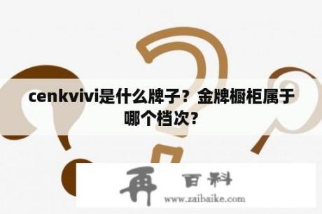 cenkvivi是什么牌子？金牌橱柜属于哪个档次？