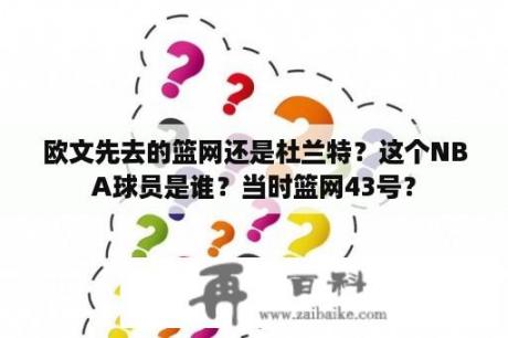 欧文先去的篮网还是杜兰特？这个NBA球员是谁？当时篮网43号？