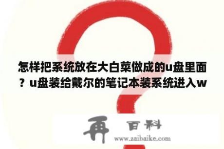 怎样把系统放在大白菜做成的u盘里面？u盘装给戴尔的笔记本装系统进入winpe看不到硬盘盘符？