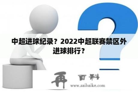 中超进球纪录？2022中超联赛禁区外进球排行？