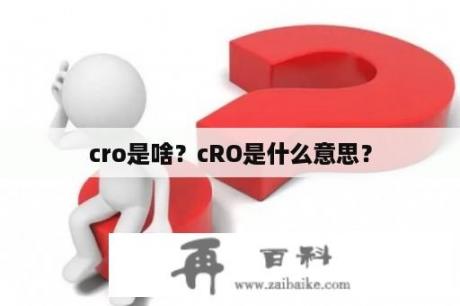 cro是啥？cRO是什么意思？