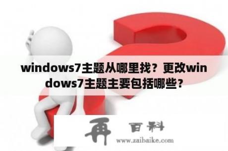 windows7主题从哪里找？更改windows7主题主要包括哪些？