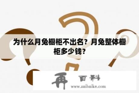 为什么月兔橱柜不出名？月兔整体橱柜多少钱？