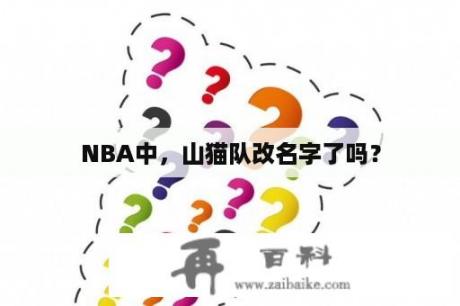 NBA中，山猫队改名字了吗？