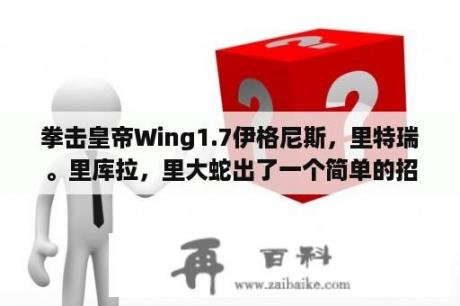 拳击皇帝Wing1.7伊格尼斯，里特瑞。里库拉，里大蛇出了一个简单的招表版本。另外，P键在人类游戏中根本没用。不要整理P键？