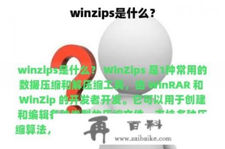 winzips是什么？